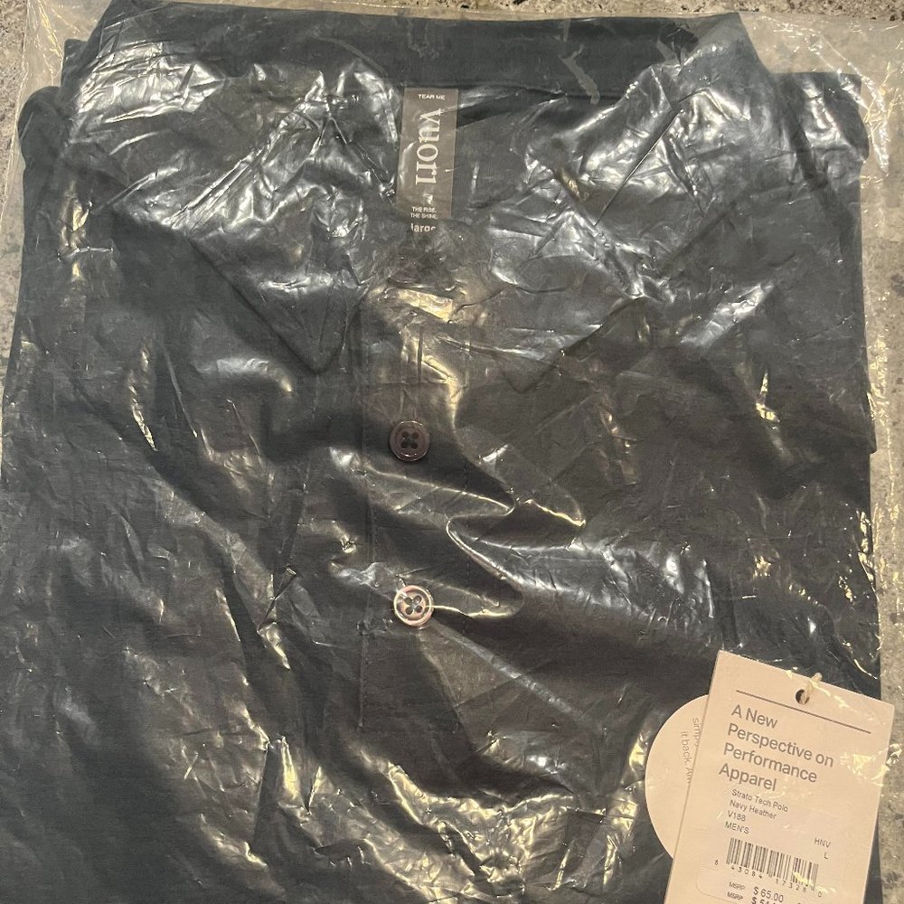 Vuori Strato Tech Polo - Large - Navy Heather